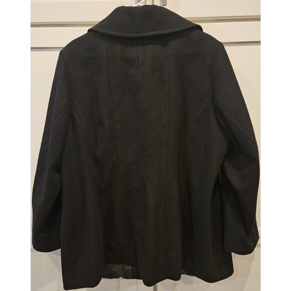 London Fog Classic Wool Blend Black Winter Women's Coat Button Front Jacket XL - Picture 2 of 4